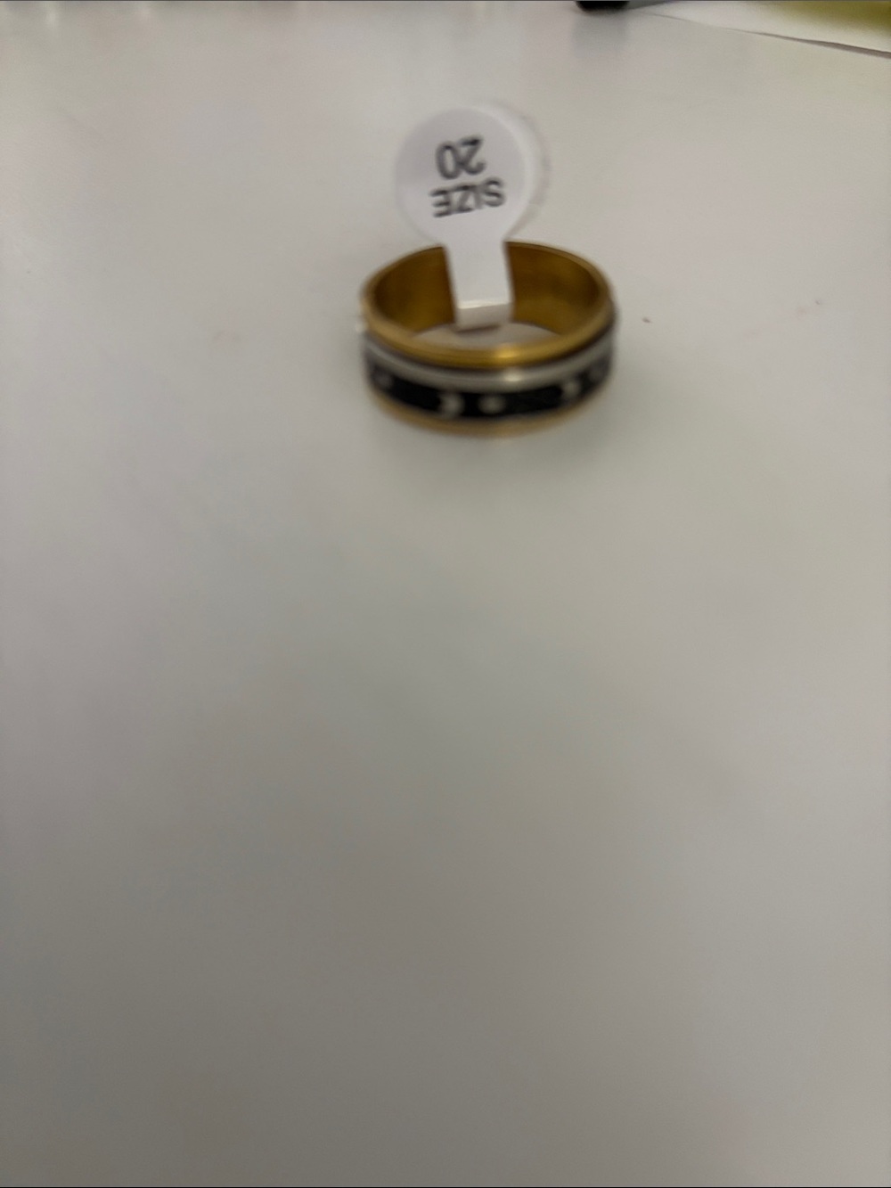 Gold-tone Black Accent Adjustable Women's Ring